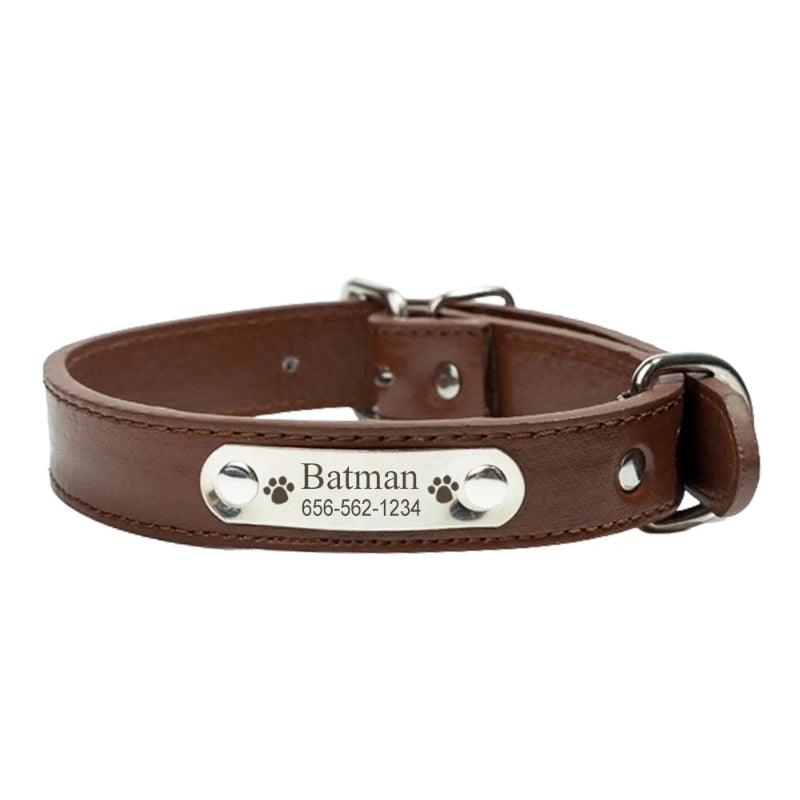 Collier Personnalisé en Cuir PU Chocolat