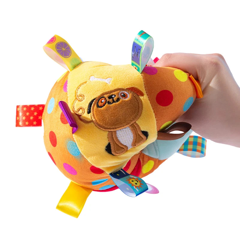 Balle interactive jaune avec poignée pour chien - Stimulante et sonore - Pet & Cie