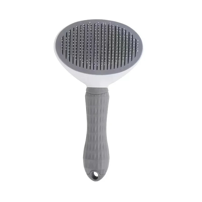 Brosse auto-nettoyante pour chien et chat - Élimination des poils en un clic - Pet & Cie - Gris