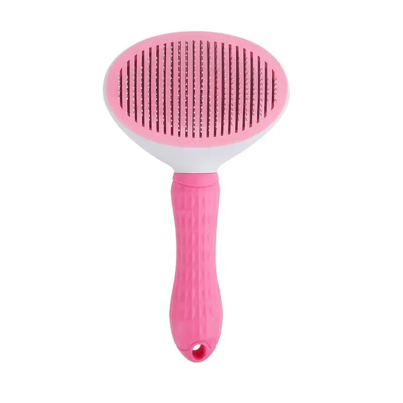 Brosse auto-nettoyante pour chien et chat - Élimination des poils en un clic - Pet & Cie - Rose