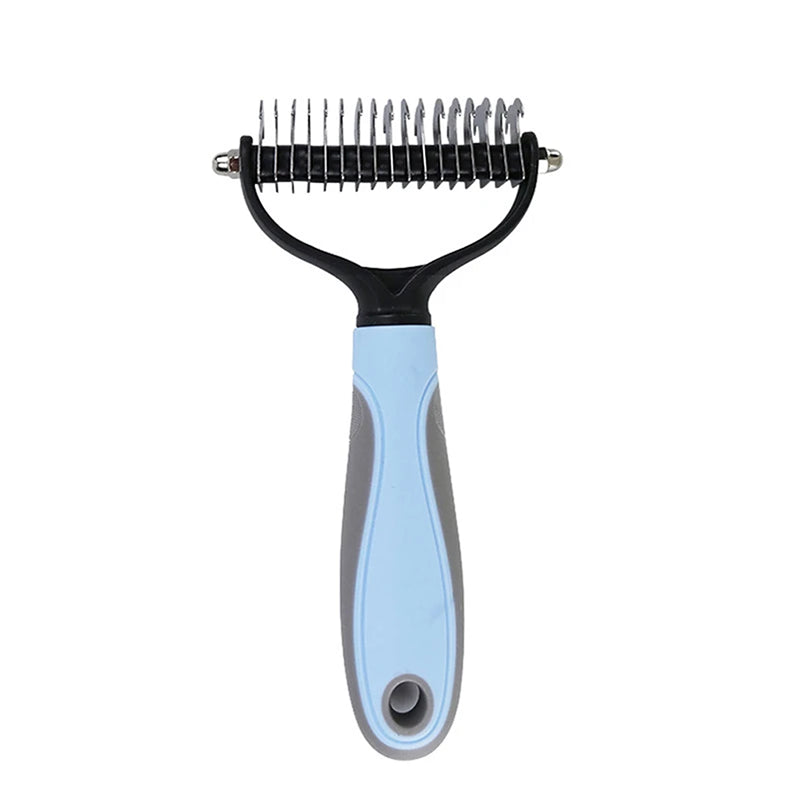 Brosse de déshedding pour chien et chat - Élimine les poils morts - Pet & Cie - Large - Bleu Clair