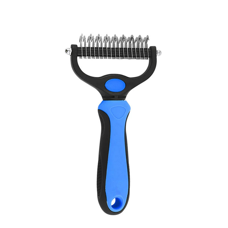 Brosse de déshedding pour chien et chat - Élimine les poils morts - Pet & Cie - Large - Bleu