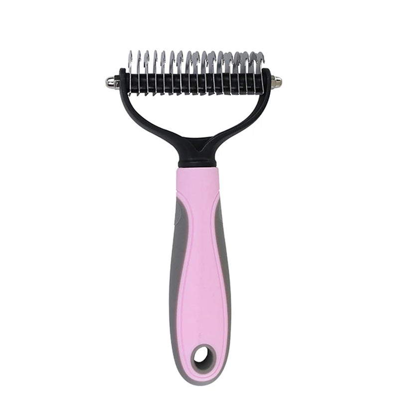 Brosse de déshedding pour chien et chat - Élimine les poils morts - Pet & Cie - Large - Rose