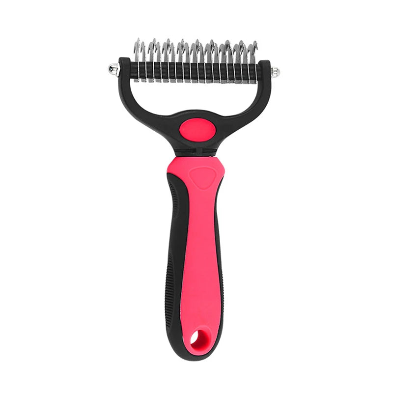 Brosse de déshedding pour chien et chat - Élimine les poils morts - Pet & Cie - Large - Rouge