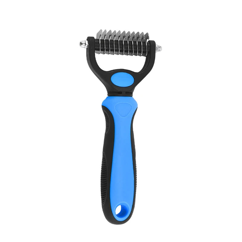 Brosse de déshedding pour chien et chat - Élimine les poils morts - Pet & Cie - Petit - Bleu