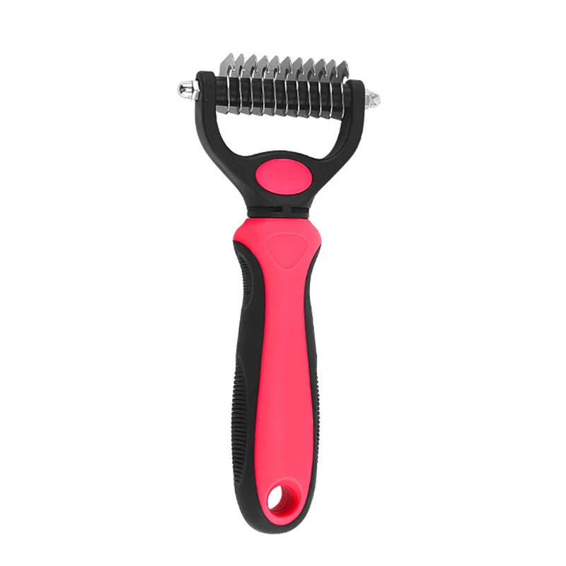 Brosse de déshedding pour chien et chat - Élimine les poils morts - Pet & Cie - Petit - Rouge