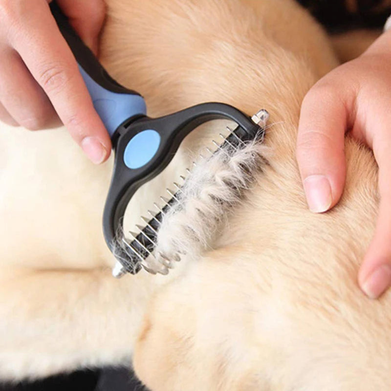 Brosse de déshedding pour chien et chat - Élimine les poils morts - Pet & Cie