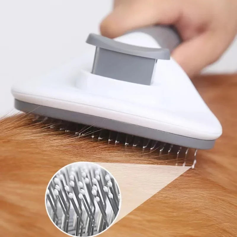 Brosse anti-poils auto-nettoyante pour animaux - Pet & Cie