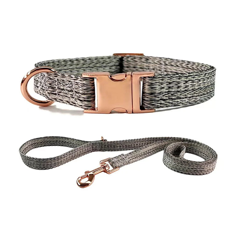 Collier et laisse personnalisés gris pour chien – Offre spéciale