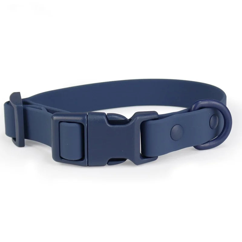 Collier en PVC imperméable pour chien, léger et ajustable Bleu