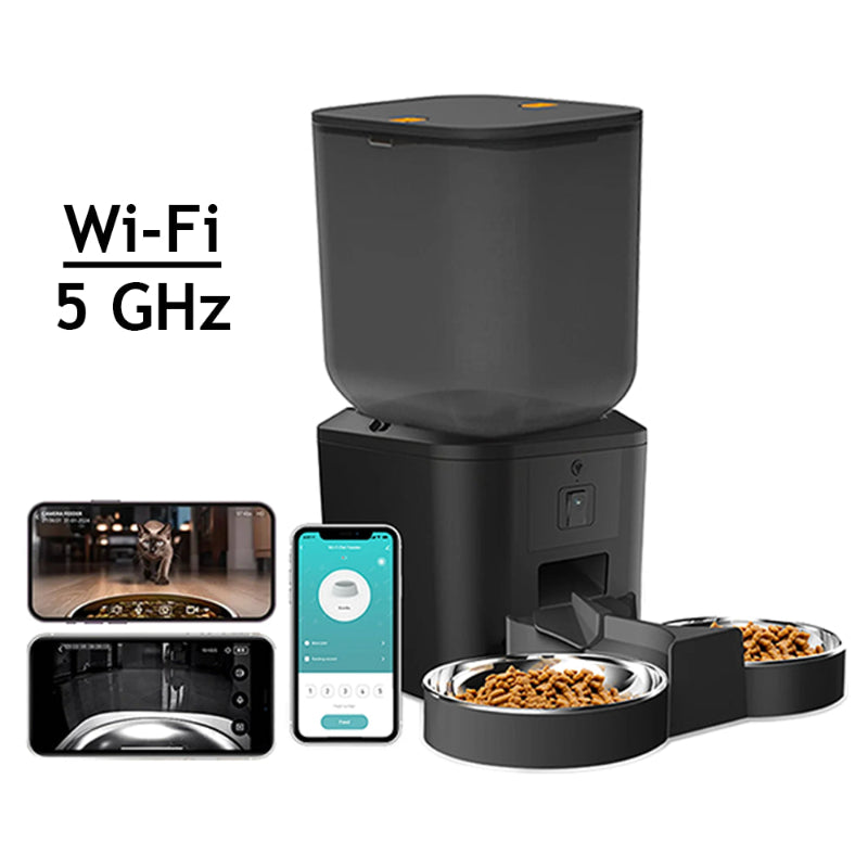 Distributeur automatique avec caméra 1080p - Surveillance et contrôle à distance - 2 bols - 5GHz