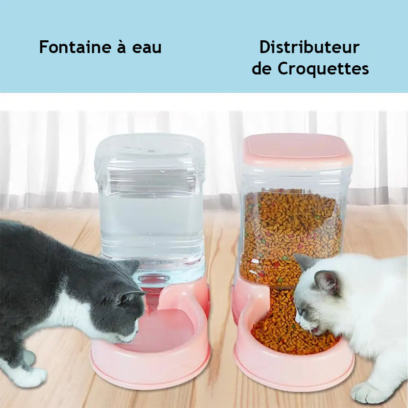 Ensemble du distributeur économique d’eau et nourriture pour animaux