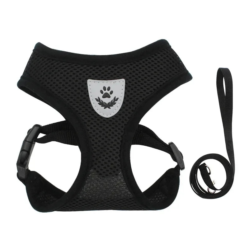Harnais pour chien et chat disponible en plusieurs couleurs : bleu, noir, rouge, vert, rose, orange