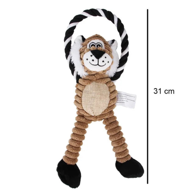 Jouet en peluche lion pour chien - Résistant et interactif - Pet & Cie - Lion