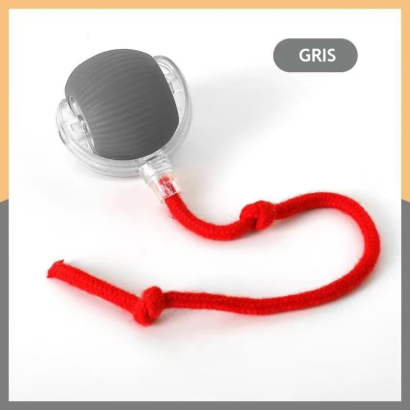 Jouet interactif pour chat - Balle intelligente rechargeable avec queue - Gris
