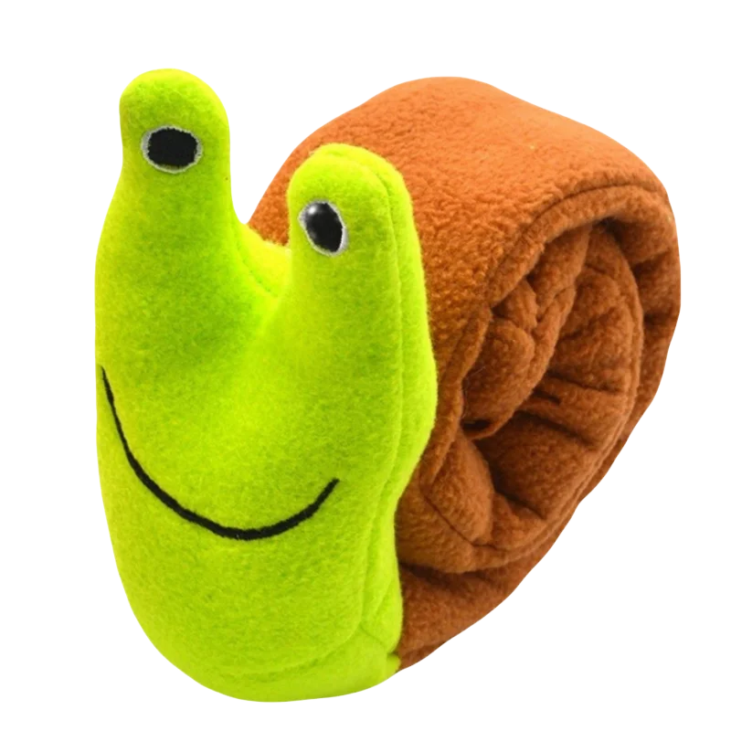 Jouet interactif en peluche escargot pour chien - Friandises et sifflet - Pet & Cie - Vert Marron
