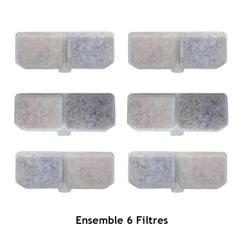 Pack de 6 filtres de remplacement pour fontaine à eau automatique 3L