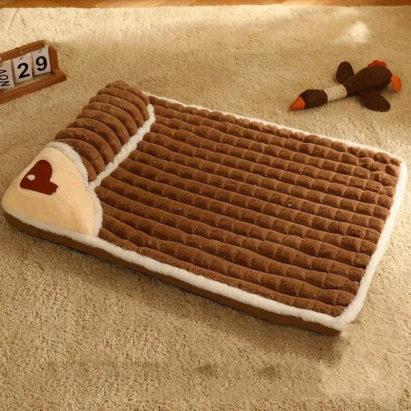 Sofa ultra-moelleux en flanelle pour chien et chat - Hiver & Confort - Chocolat
