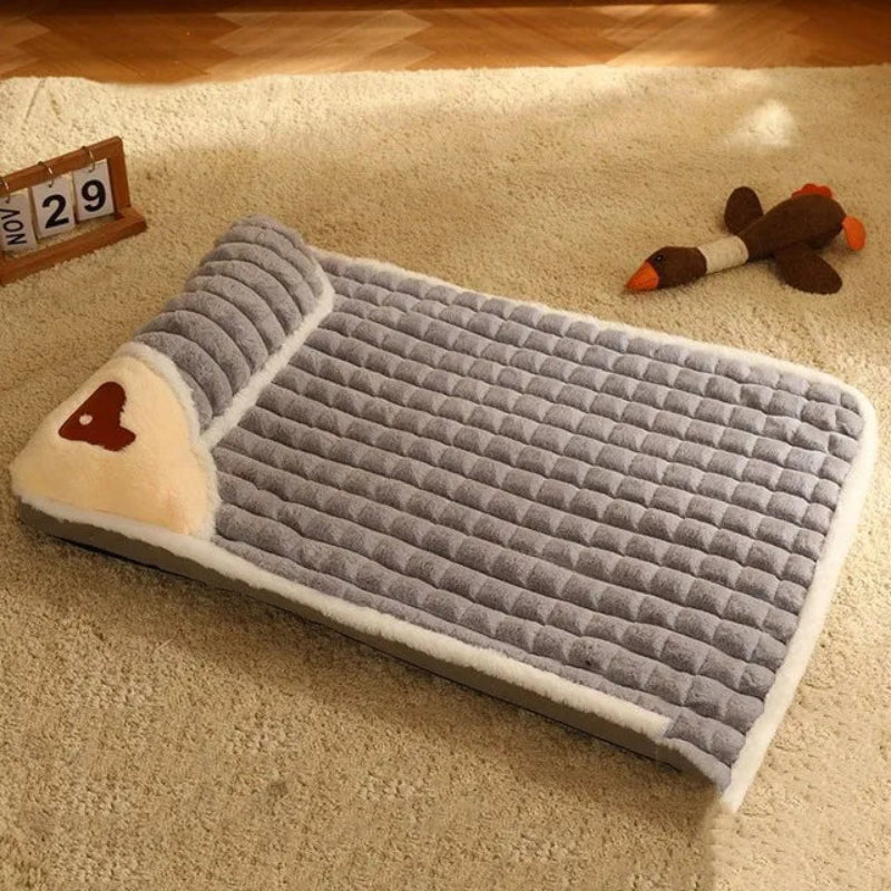 Sofa ultra-moelleux en flanelle pour chien et chat - Hiver & Confort - Gris
