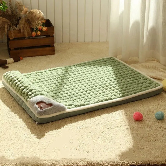 Sofa ultra-moelleux en flanelle pour chien et chat - Hiver & Confort - Vert