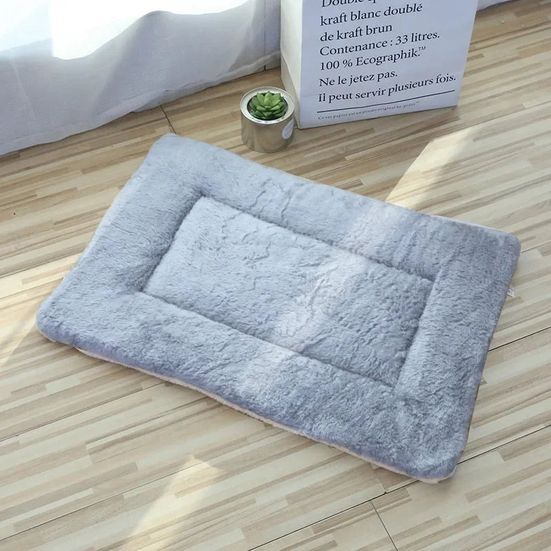 Tapis moelleux pour chat et chien - Coussin de couchage doux et chaud - Uni Gris