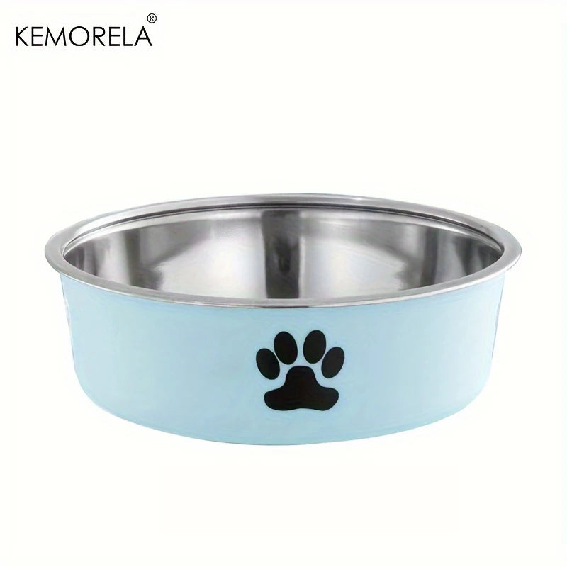 Gamelle antidérapante en acier inoxydable pour chien & chat - Robuste & hygiénique - Bleu Ciel
