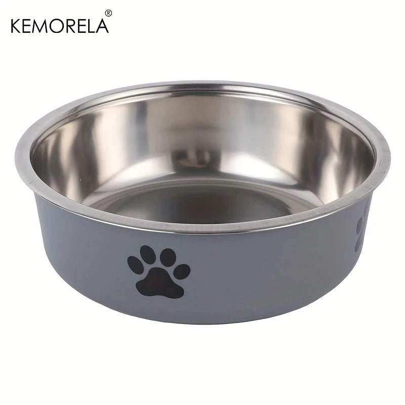 Gamelle antidérapante en acier inoxydable pour chien & chat - Robuste & hygiénique - Gris