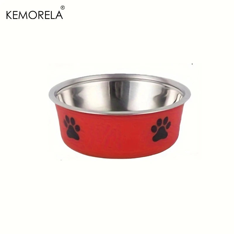 Gamelle antidérapante en acier inoxydable pour chien & chat - Robuste & hygiénique - Rouge