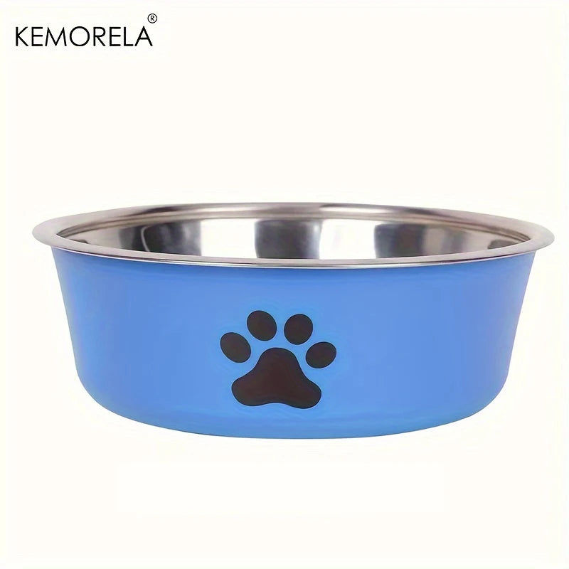 Gamelle résistante en inox pour alimentation & hydratation des chiens & chats - Bleu