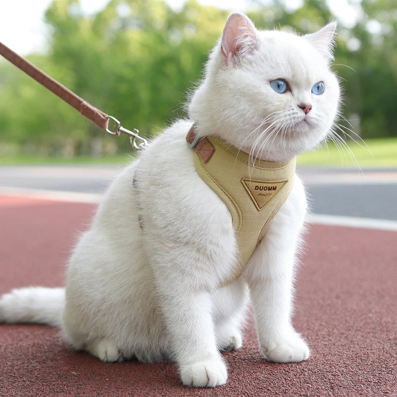 Harnais de sécurité ajustable pour chat et chien, ultra-léger et confortable, idéal pour la promenade