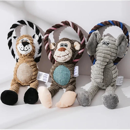 Jouet en peluche singe pour chien - Hygiène dentaire et amusement - Pet & Cie
