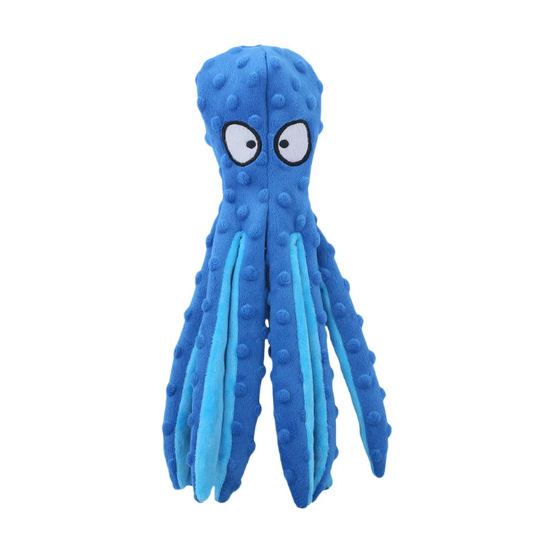 Jouet en peluche pieuvre pour chien - Sans rembourrage - Pet & Cie - Bleu